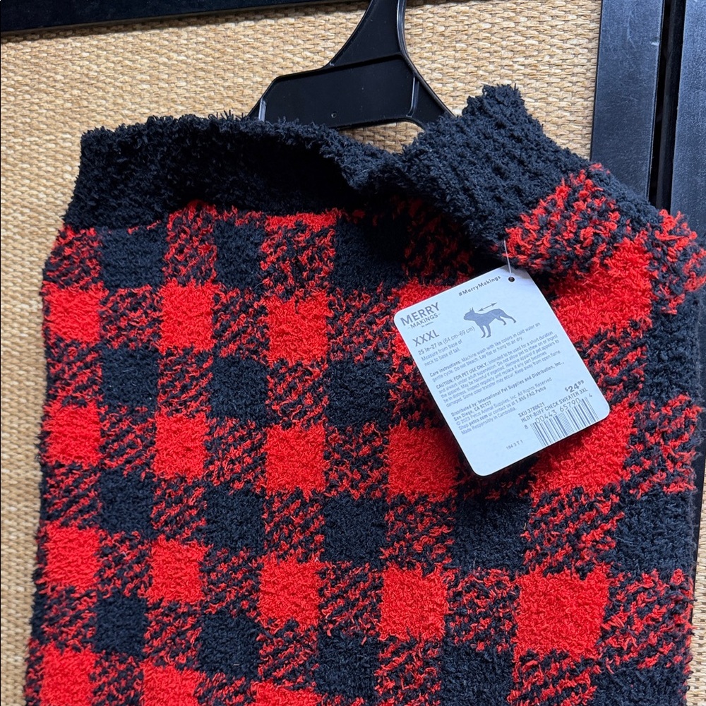 Red and Black Plaid Dog Sweater